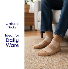 Montac Half Terry Full Length Silver Diabetic Socks for Men and Women | Soft, Cushioned Support with Non-Binding Top | Ideal for Sensitive Feet and Diabetic Care-Black ,Skin & Grey| Pack of 3