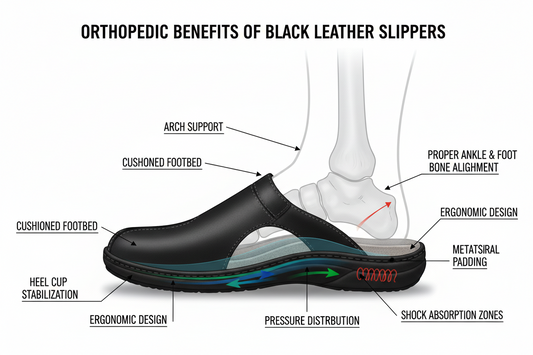 Black Leather Slippers: Comfort & Orthopedic Benefits