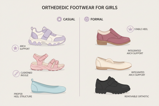 Simple Footwear for Girls: Orthopedic Casual and Formal