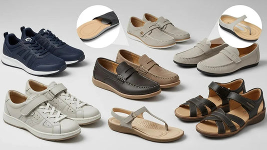 Variety of diabetic footwear showcasing comfort and protection features