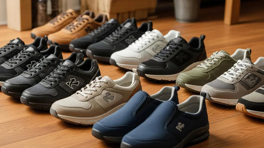 Variety of orthopedic walking shoes emphasizing comfort and support for daily use