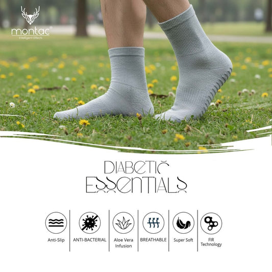 Diabetic Essentials Socks, FIR Technology, Aloe Vera Infusion, Anti-Bacterial for Men’s & Women’s