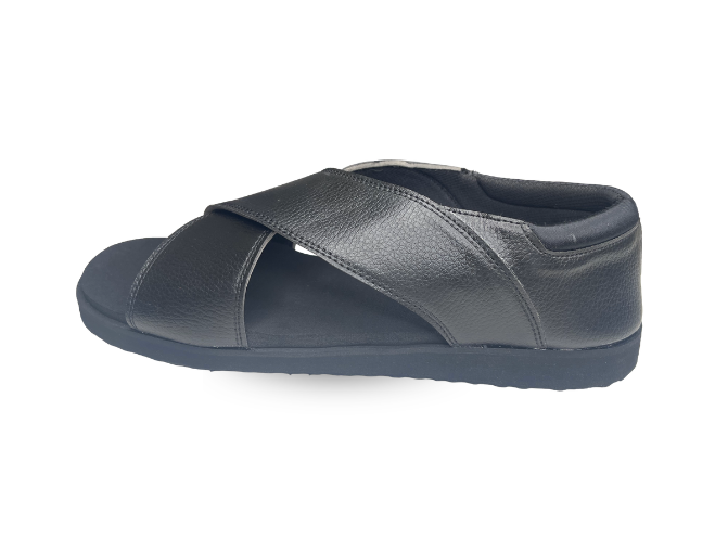 Black orthopedic shoes for men cushioned comfort