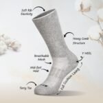 Montac Half Terry Full Length Silver Diabetic Socks for Men and Women | Soft, Cushioned Support with Non-Binding Top | Ideal for Sensitive Feet and Diabetic Care-Black ,Skin & Grey| Pack of 3