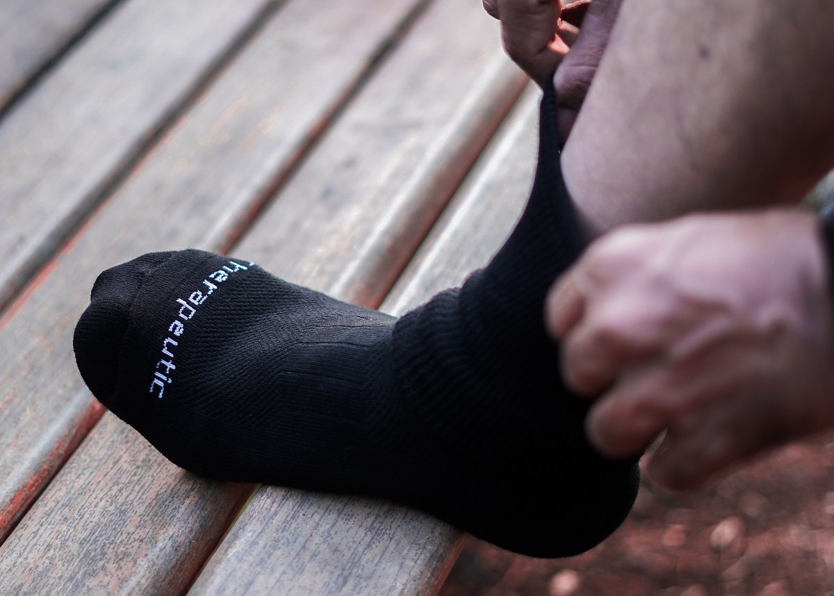 Diabetic Socks, Helps In Diabetic Neuropathy, Reduction Of Gangrene Chances, Increase Blood Circulation – Ankle Length Black (Free Size)