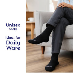 Diabetic Half Terry Full Length Silver Diabetic Socks for Men and Women | Soft, Cushioned Support with Non-Binding Top | Ideal for Sensitive Feet and Diabetic Care-Black ,Skin & Grey| Pack of 3